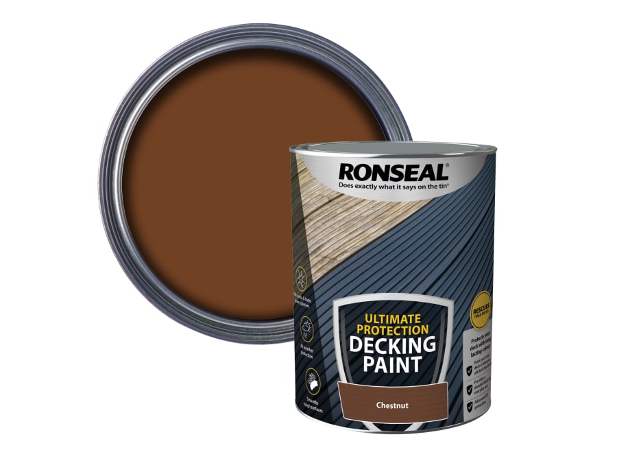 Ronseal 39146 Ultimate Protection Decking Paint Chestnut 5 Litre