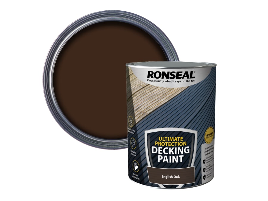 Ronseal 39149 Ultimate Protection Decking Paint English Oak 5 Litre