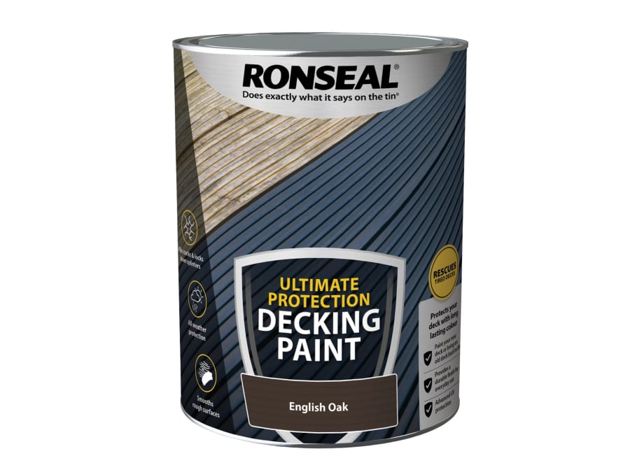 Ronseal 39149 Ultimate Protection Decking Paint English Oak 5 Litre