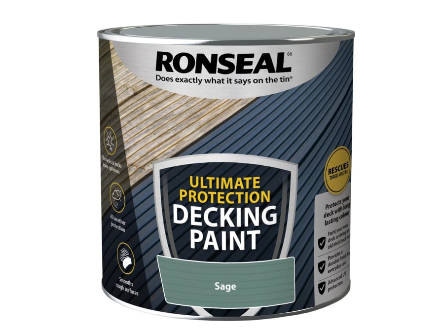 Ronseal 39098 Ultimate Protection Decking Paint Sage 2.5 Litre
