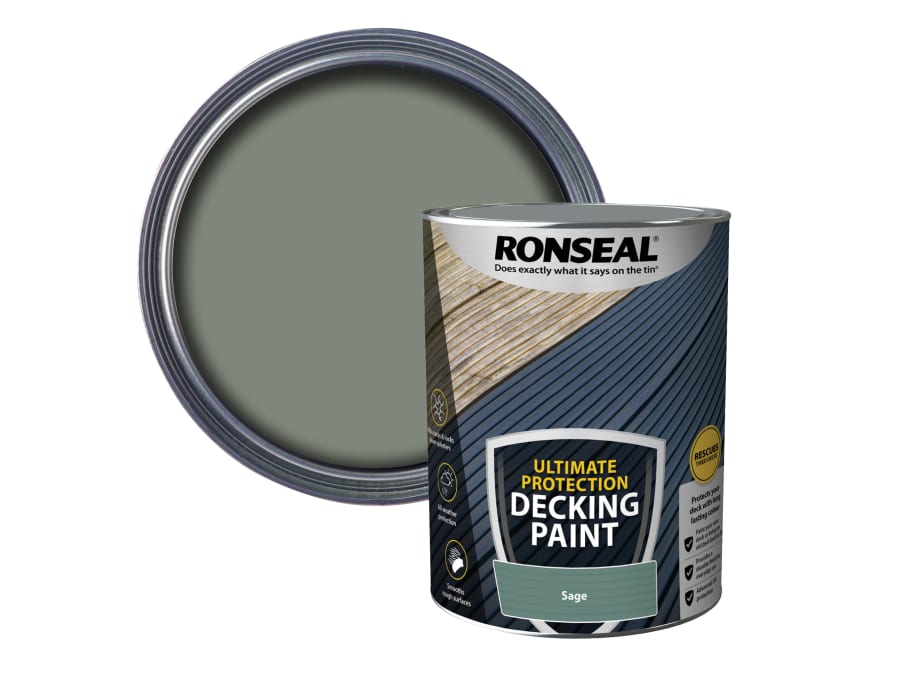 Ronseal 39103 Ultimate Protection Decking Paint Sage 5 Litre