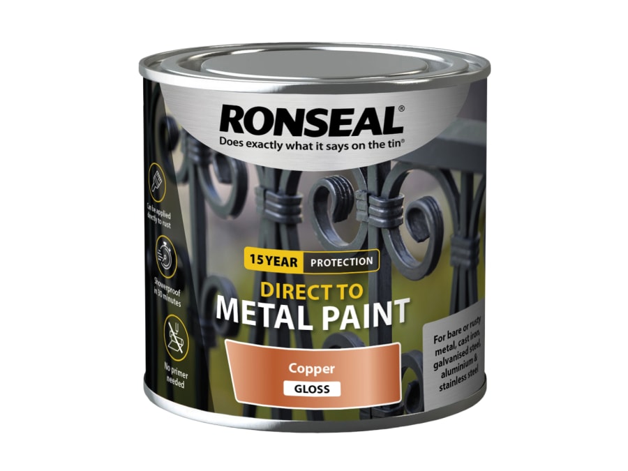 Ronseal 39405 Direct To Metal Paint Copper Gloss 250ml