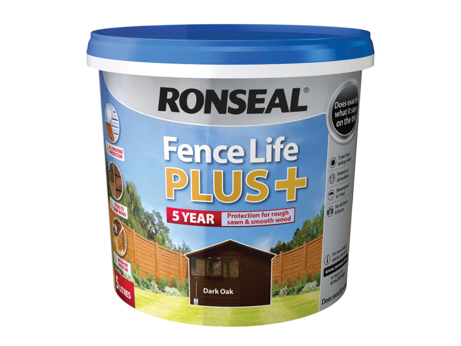 Ronseal 37623 Fence Life Plus+ Dark Oak 5 Litre