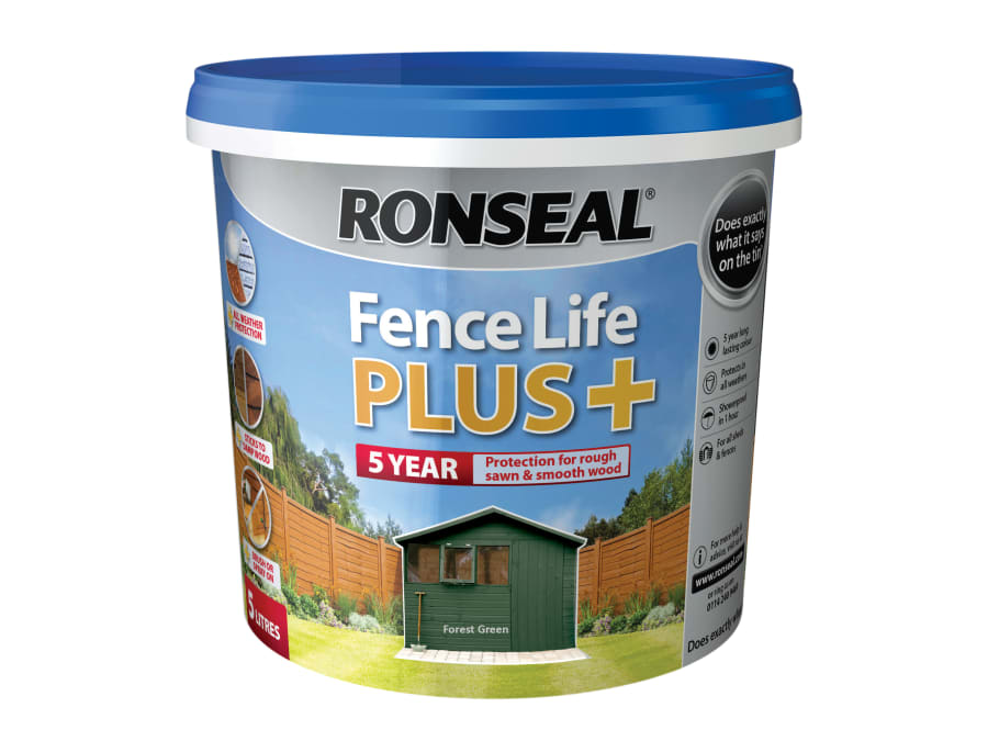 Ronseal 37625 Fence Life Plus+ Forest Green 5 Litre