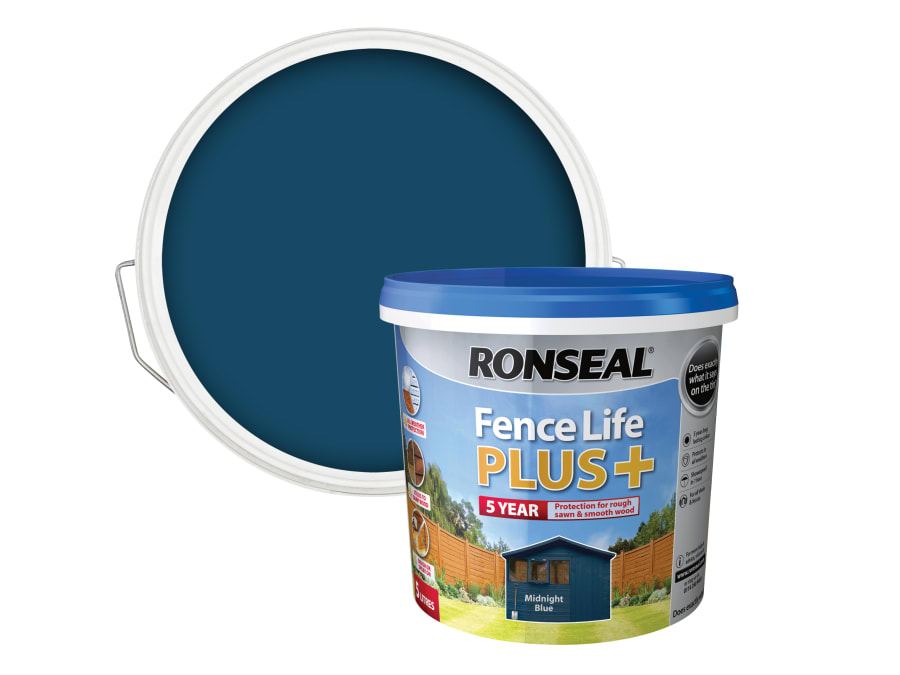 Ronseal 38640 Fence Life Plus+ Midnight Blue 5 Litre