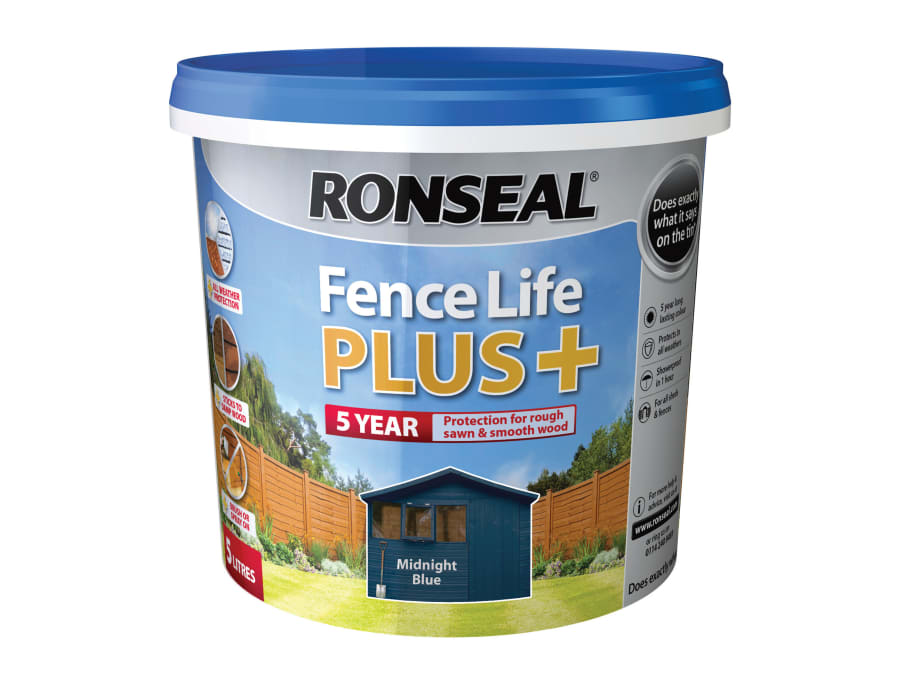 Ronseal 38640 Fence Life Plus+ Midnight Blue 5 Litre