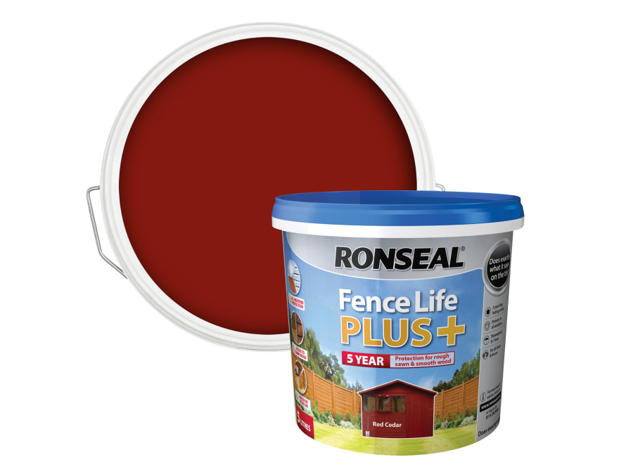 Ronseal 37624 Fence Life Plus+ Red Cedar 5 Litre