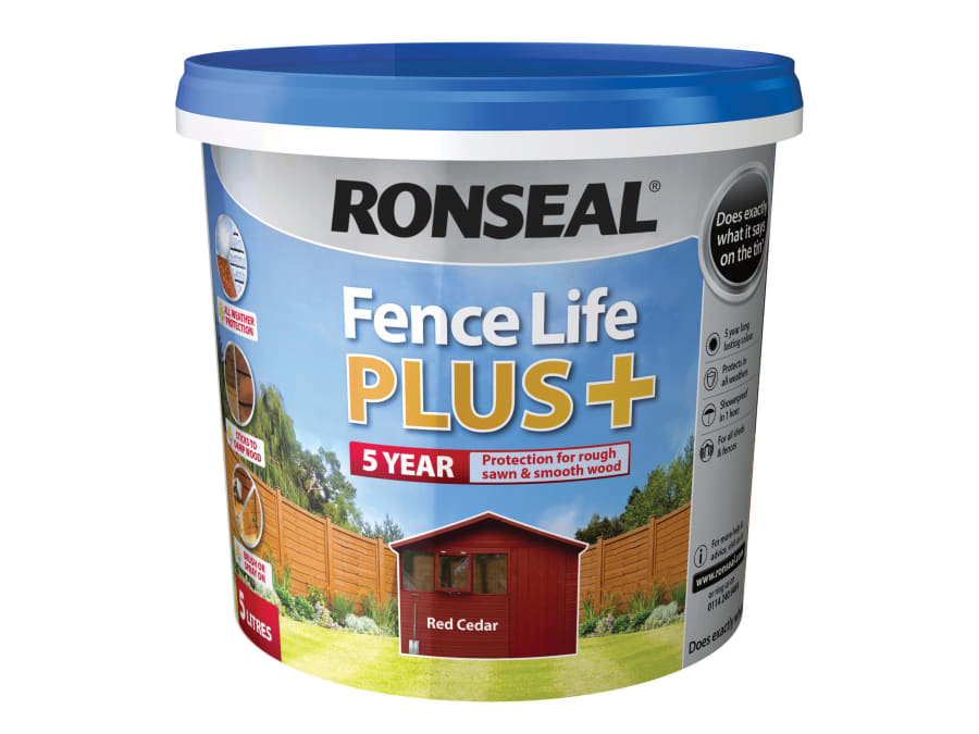 Ronseal 37624 Fence Life Plus+ Red Cedar 5 Litre
