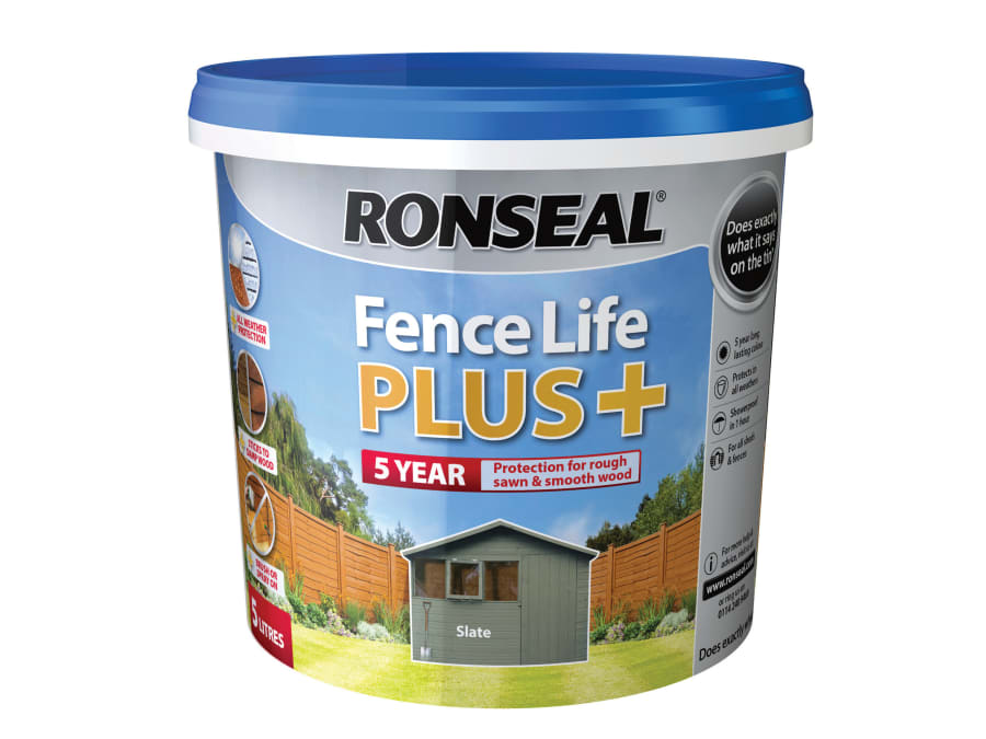 Ronseal 37629 Fence Life Plus+ Slate 5 Litre