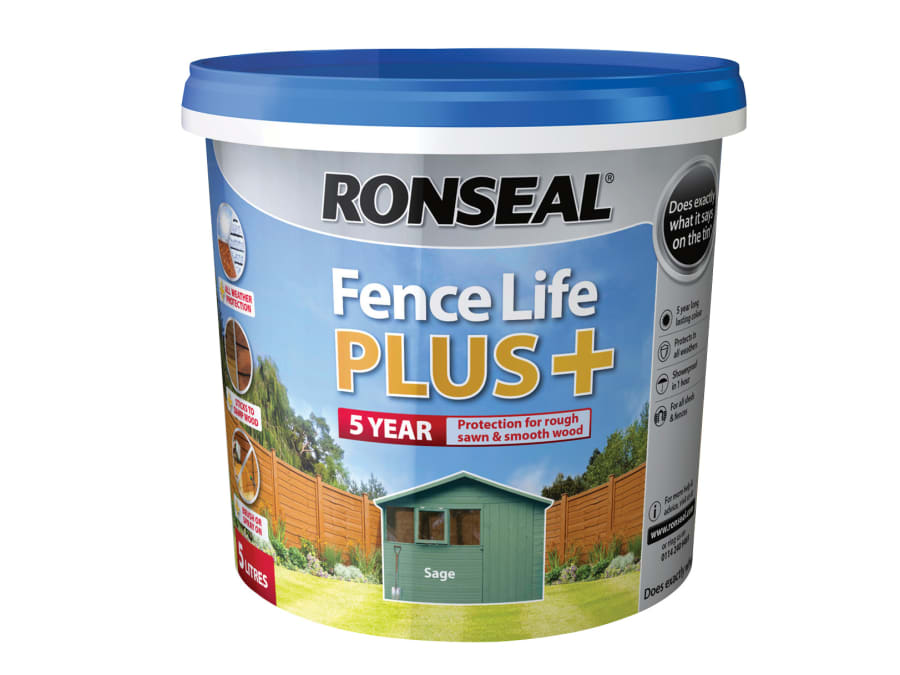 Ronseal 37627 Fence Life Plus+ Sage 5 Litre