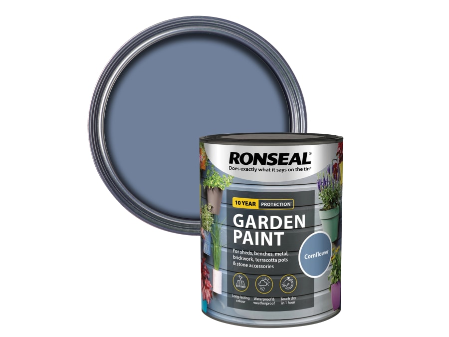 Ronseal 37399 Garden Paint Cornflower 750ml