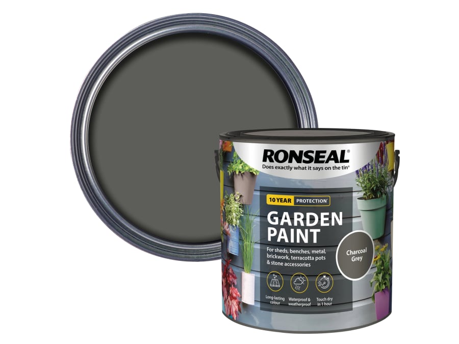 Ronseal 38509 Garden Paint Charcoal Grey 2.5 Litre