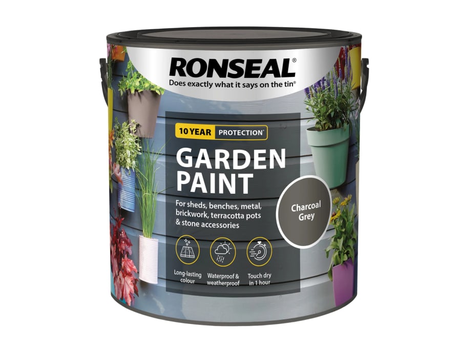 Ronseal 38509 Garden Paint Charcoal Grey 2.5 Litre