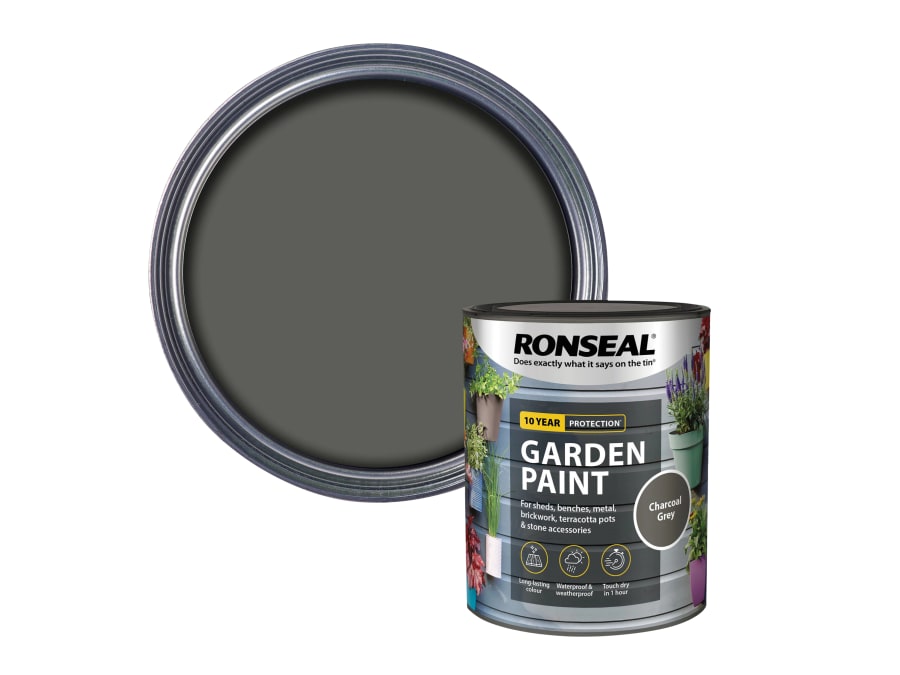 Ronseal 38263 Garden Paint Charcoal Grey 750ml