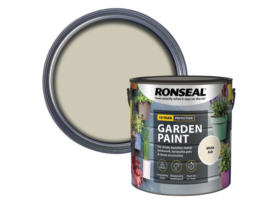 Ronseal 37426 Garden Paint White Ash 2.5 Litre