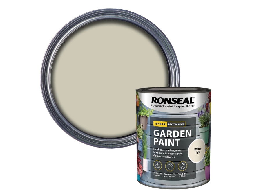 Ronseal 37402 Garden Paint White Ash 750ml