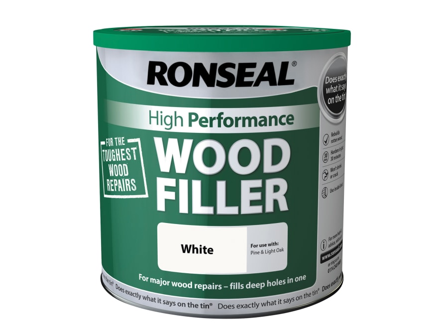Ronseal 38239 High-Performance Wood Filler White 3.7kg