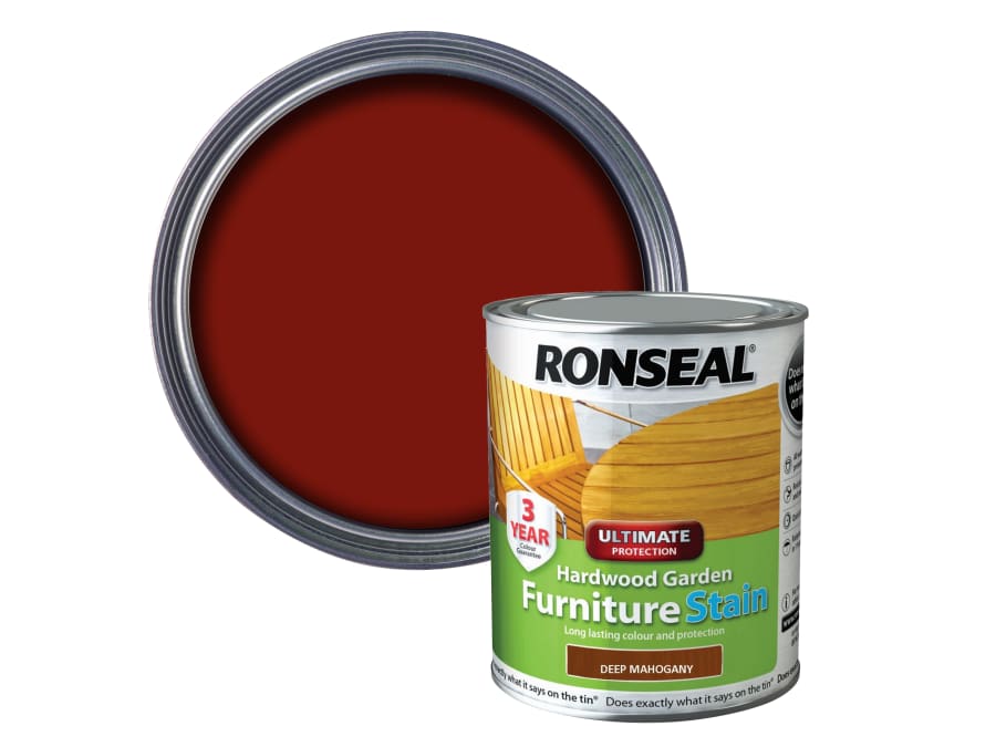Ronseal 36432 Hardwood Garden Furniture Stain Deep Mahogany 750ml