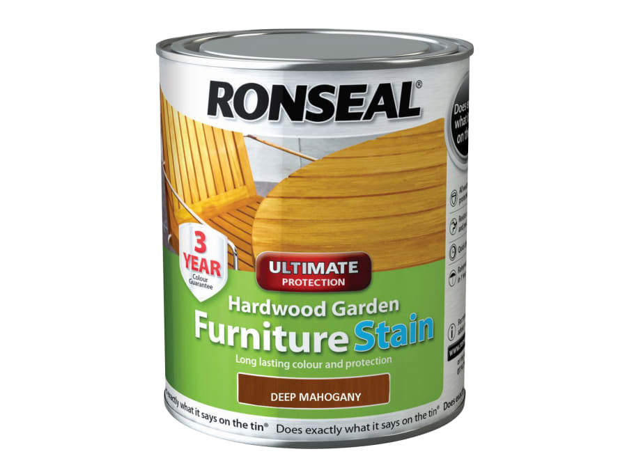 Ronseal 36432 Hardwood Garden Furniture Stain Deep Mahogany 750ml