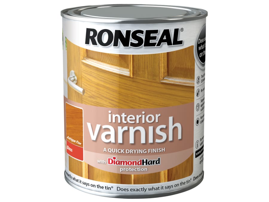 Ronseal 36843 Quick Dry Gloss Interior Varnish Antique Pine 250ml