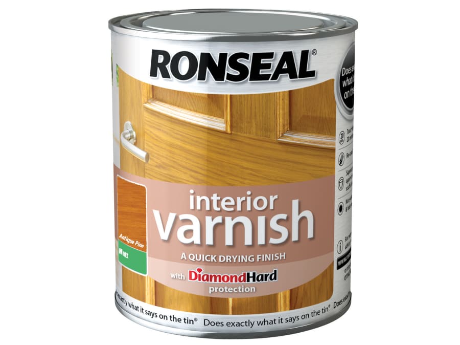 Ronseal 36856 Quick Dry Matt Interior Varnish Antique Pine 250ml
