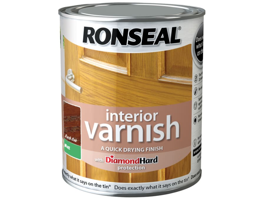 Ronseal 36857 Quick Dry Matt Interior Varnish Dark Oak 250ml