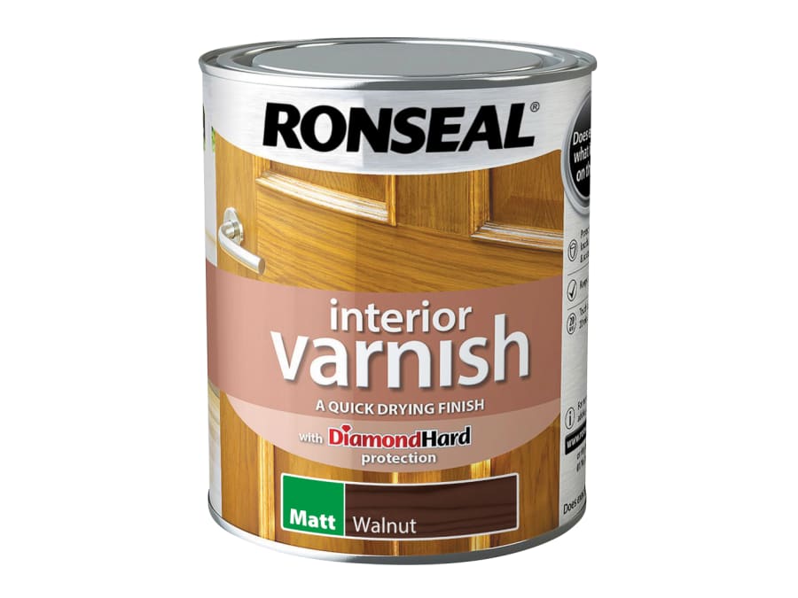 Ronseal 39426 Quick Dry Matt Interior Varnish Walnut 750ml