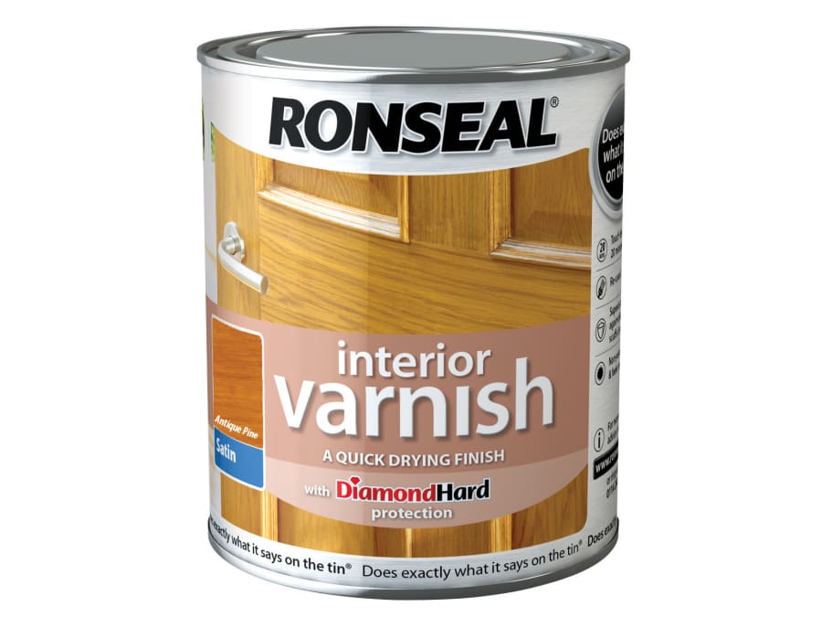 Ronseal 36825 Quick Dry Interior Varnish Satin Antique Pine 250ml