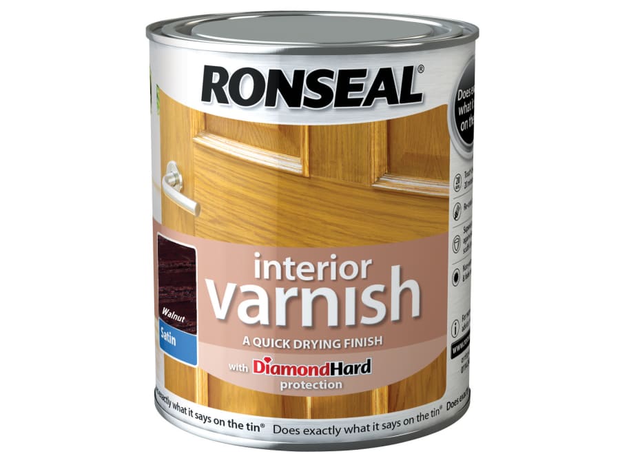 Ronseal 36829 Quick Dry Satin Interior Varnish Walnut 250ml