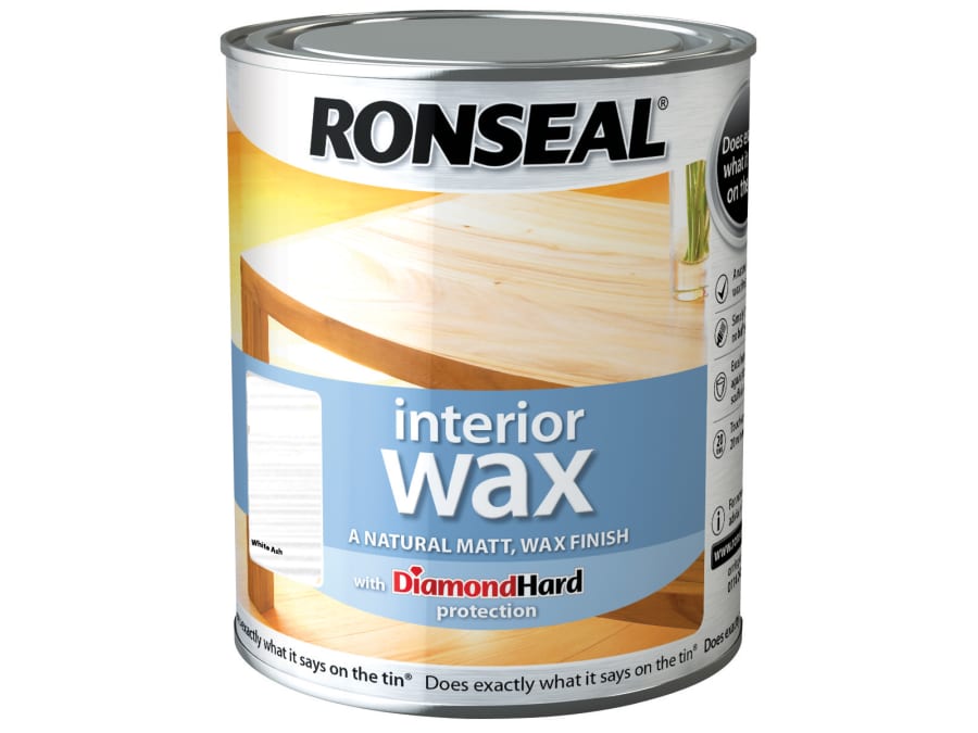 Ronseal 36885 Interior Wax White Ash 750ml