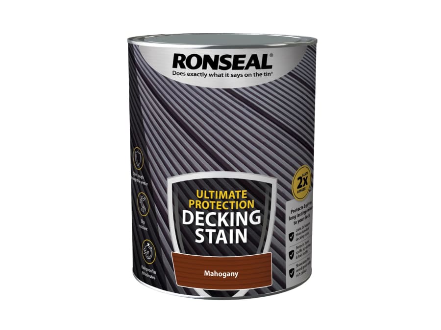Ronseal 39118 Ultimate Protection Decking Stain Rich Mahogany 5 Litre