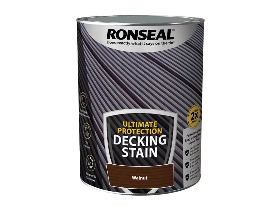Ronseal 39105 Ultimate Protection Decking Stain Walnut 5 Litre
