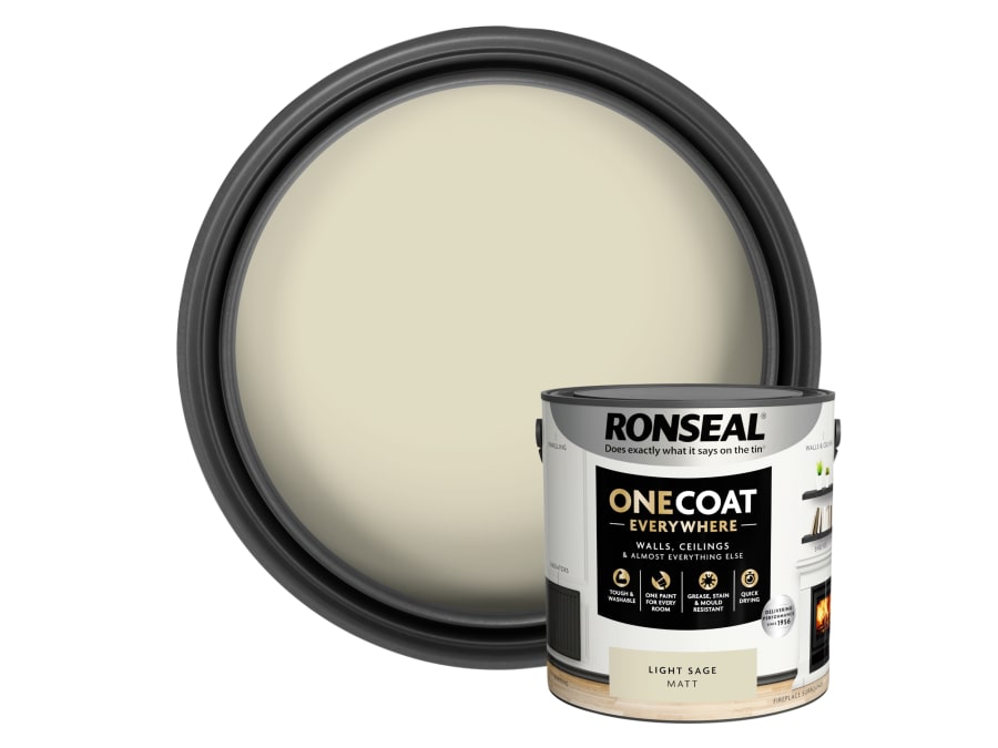 Ronseal KCB70151036220476 One Coat Everywhere Interior Paint Light Sage Matt 2.5 Litre