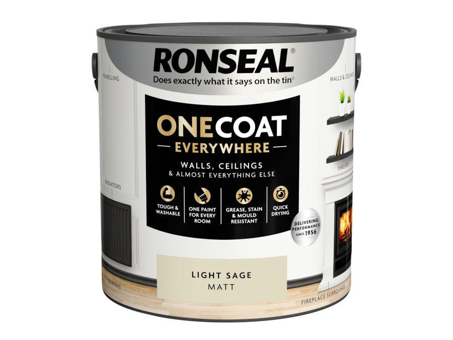Ronseal KCB70151036220476 One Coat Everywhere Interior Paint Light Sage Matt 2.5 Litre