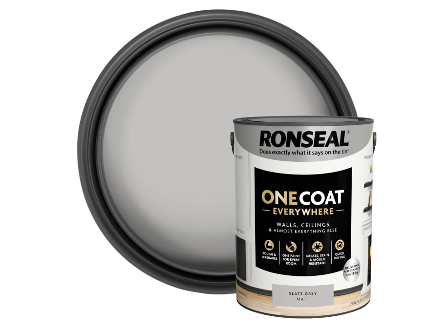 Ronseal KCB70151031250481 One Coat Everywhere Interior Slate Grey Matt 5 Litre