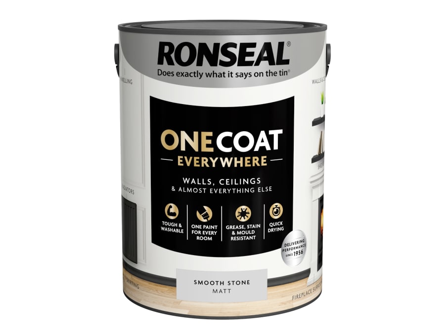 Ronseal KCB70151031270481 One Coat Everywhere Interior Smooth Stone Matt 5 Litre