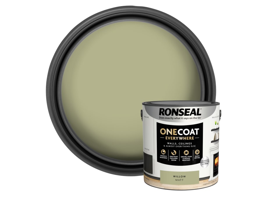 Ronseal KCB70151036230476 One Coat Everywhere Interior Willow Matt 2.5 Litre