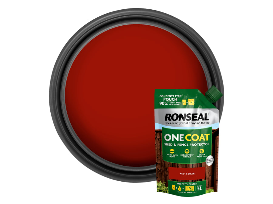 Ronseal KCB81745038090073 One Coat Shed & Fence Paint Red Cedar 950ml