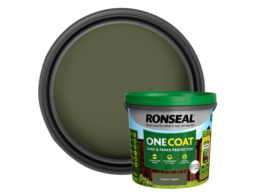 Ronseal KCB81745036020081 One Coat Shed & Fence Protection Forest Green 5 Litre