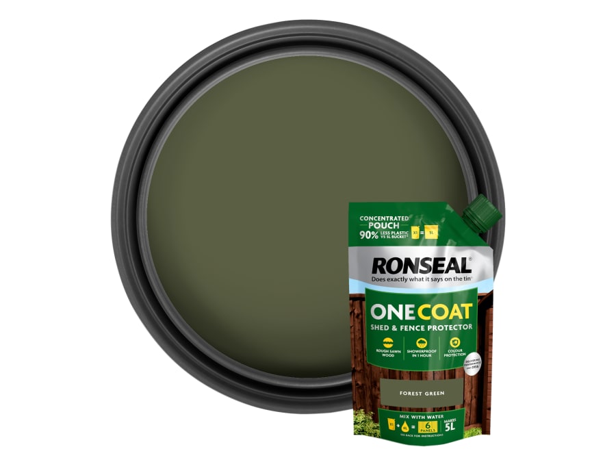 Ronseal KCB81745036020073 One Coat Shed & Fence Refill Pouch Forest Green 950ml