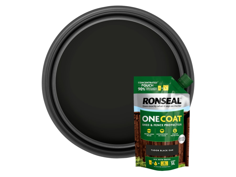 Ronseal KCB81745031040073 One Coat Shed & Fence Refill Pouch Tudor Black 950ml