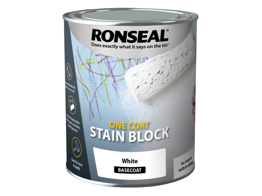Ronseal 37301 One Coat Stain Block White 750ml