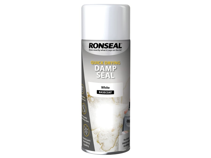 Ronseal 36959 Quick Dry Damp Seal Aerosol White 400ml