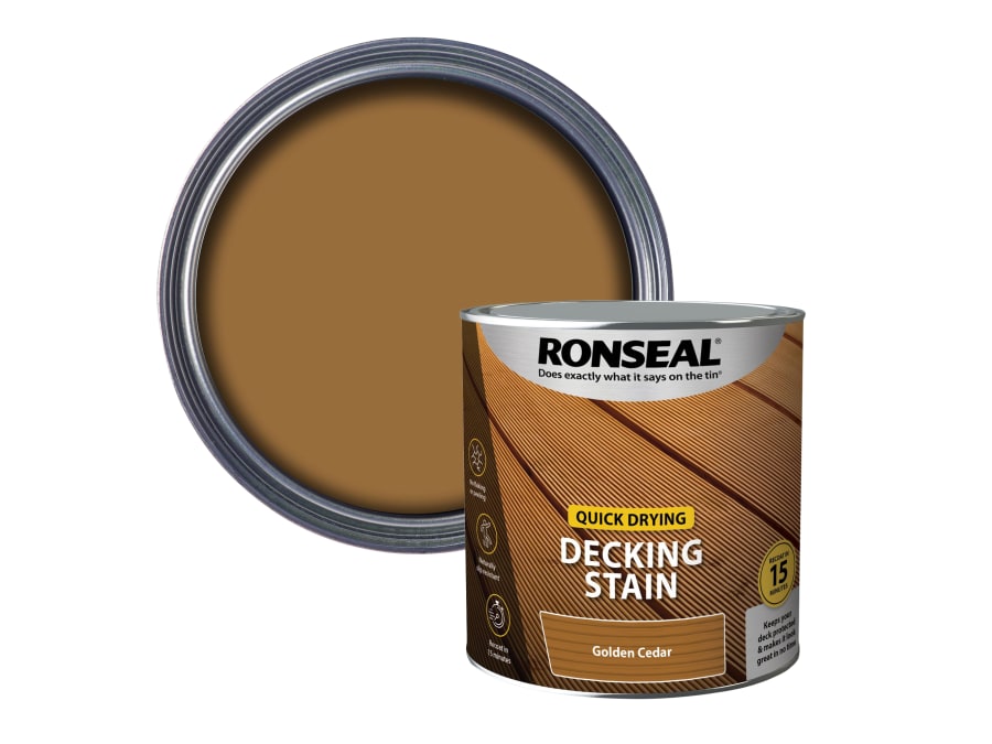 Ronseal 39074 Quick Drying Decking Stain Golden Cedar 2.5 Litre