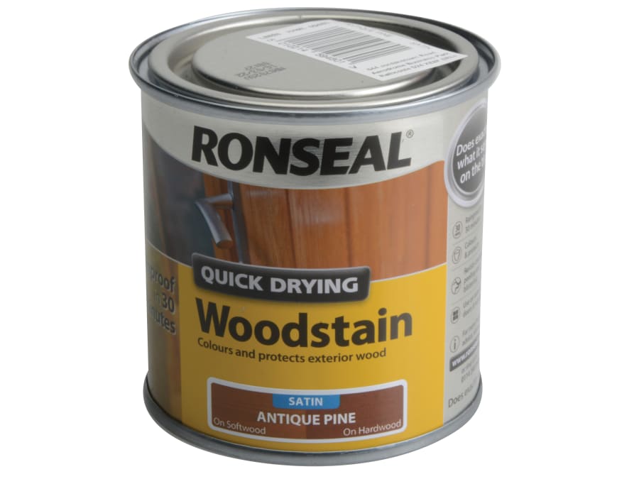 Ronseal 09480 Quick Drying Woodstain Satin Antique Pine 250ml