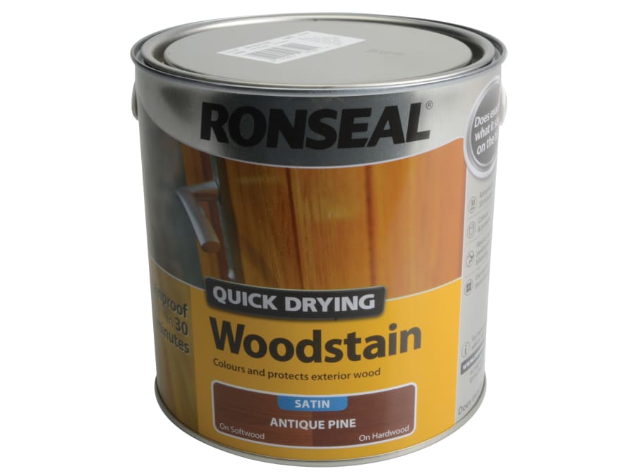 Ronseal 30946 Quick Drying Woodstain Satin Antique Pine 2.5 Litre