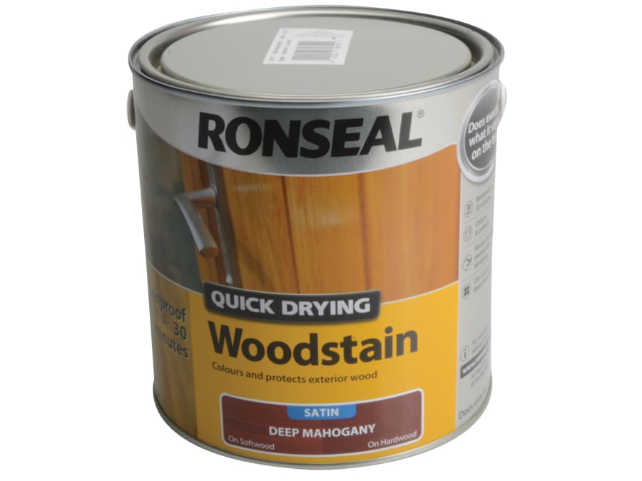 Ronseal 30945 Quick Drying Woodstain Satin Deep Mahogany 2.5 Litre