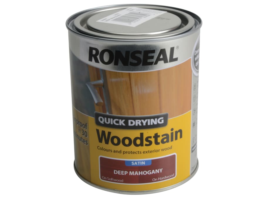 Ronseal 30609 Quick Drying Woodstain Satin Deep Mahogany 750ml