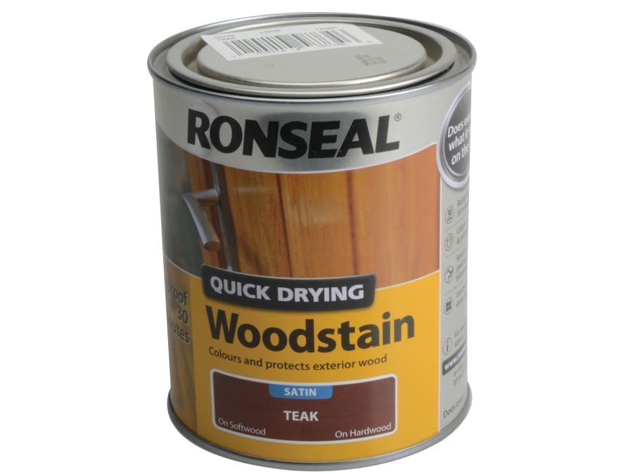 Ronseal 08734 Quick Drying Woodstain Satin Teak 750ml