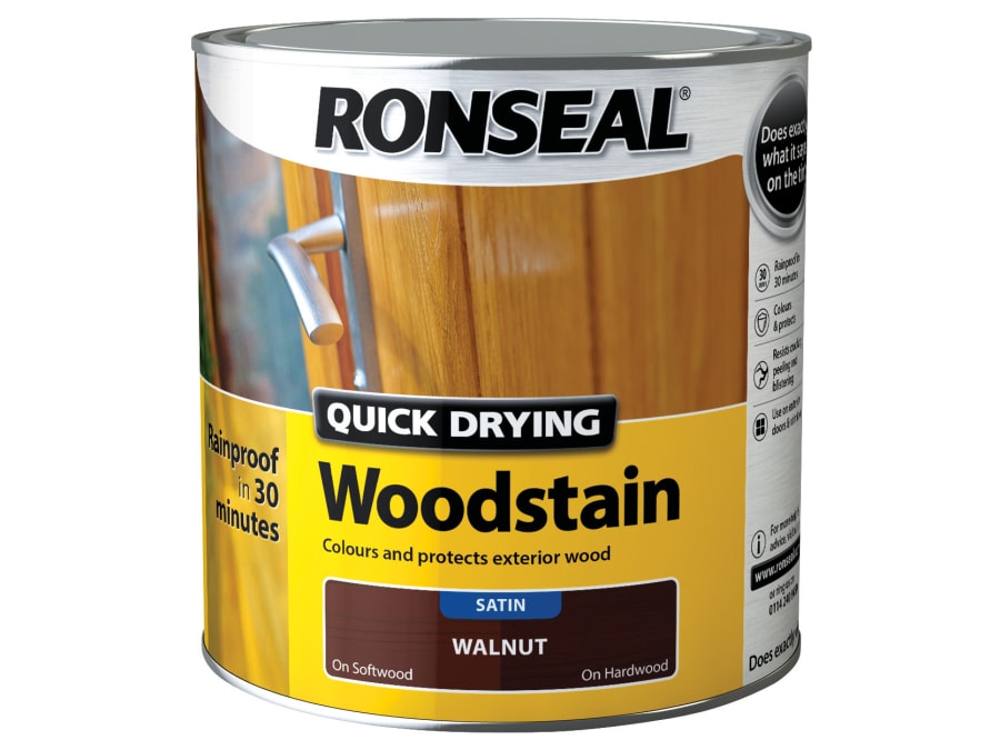 Ronseal 08737 Quick Drying Woodstain Satin Walnut 750ml